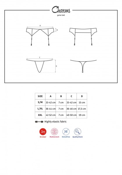 Masse Strumpfhalter Charms Obsessive 0179