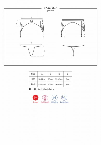 Masse Strumpfhaltergürtel Obsessive 0182