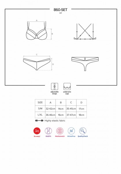 Masse schwarzes BH String Set Obsessive 0188