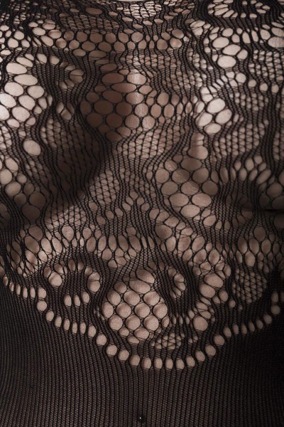 0219 Detail Bodystocking Grey Velvet 20007