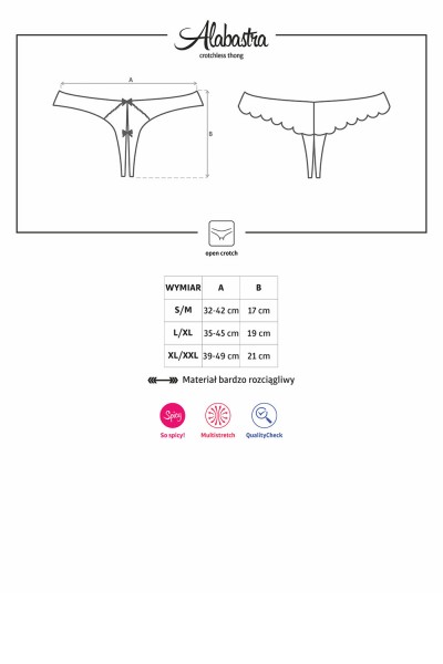 Maße weißer String ouvert Obsessive 0167