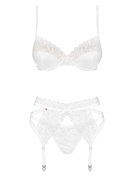 Weißes Dessous Set 3teilig 0138