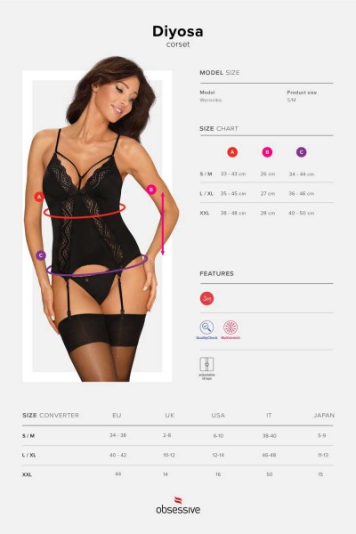 Maße Strapscorsage Multistretch 0137