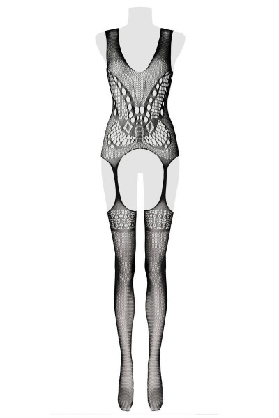 0218 Vorderseite Bodystocking Grey Velvet 20004