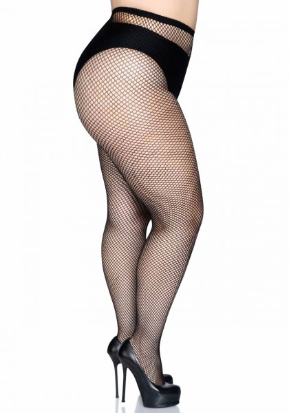Netzstrumpfhose Plus Size schwarz Leg Avenue 9001Q