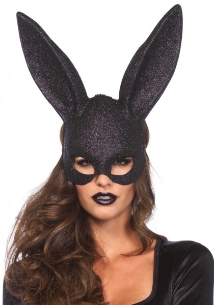 Bunny Maske Hasenmaske Glitter schwarz Leg Avenue 3760