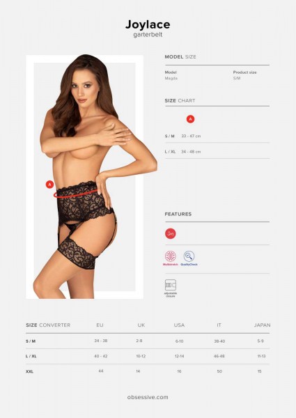 Masse Strapsgürtel Joylace Obsessive 0181