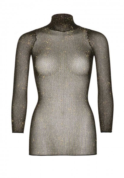Lurex Dessous Netzkleid schwarz gold Leg Avenue 86106