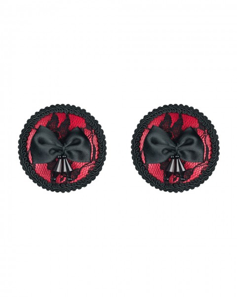 Nippel Covers schwarz rot Schleife Megies Obsessive