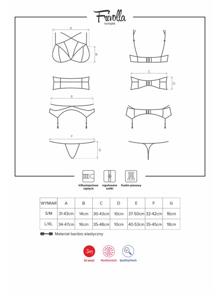 Maße Dessous Set Obsessive 0168