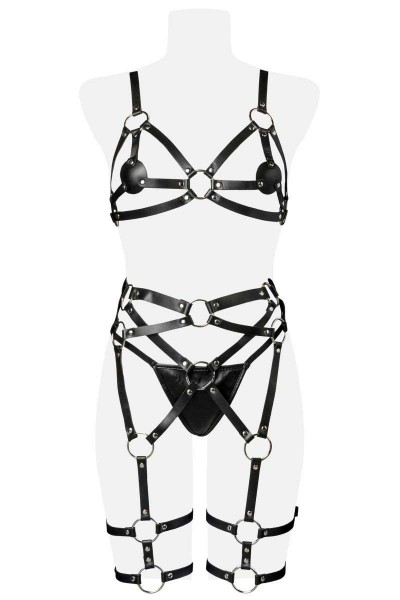 Harness Set Grey Velvet Vorderansicht 0191