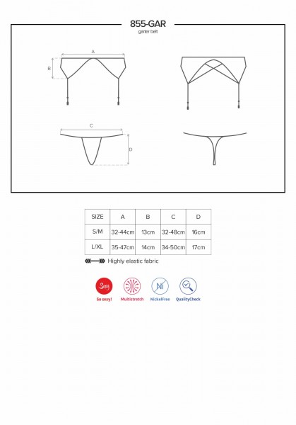 Masse Strumpfhaltergürtel Obsessive 0183
