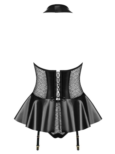 Wetlook Mesh Corsage schwarz 0139