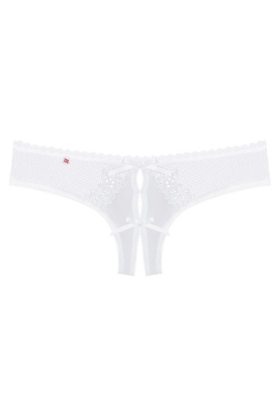 Weißer Spitzenstring ouvert Obsessive 0167