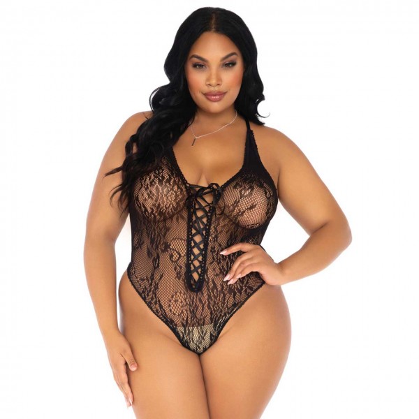 Schwarzer Spitzenbody Große Größe Leg Avenue 89248X 0113