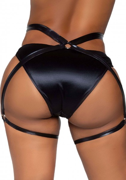 Harness Strumpfgürtel Wet Look Leg Avenue KI4036