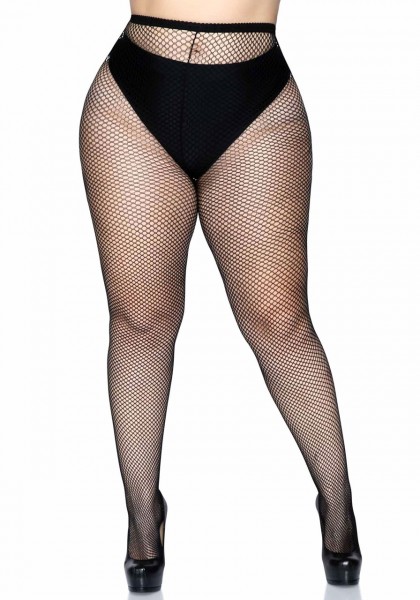 Schwarze Netzstrumpfhose Plus Size Leg Avenue 9001Q