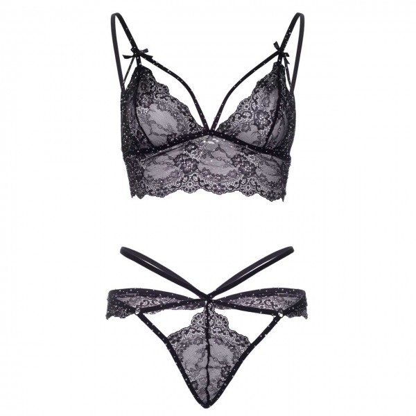 Leg Avenue 81623 Schwarzes Dessous Set mit Strass 0087