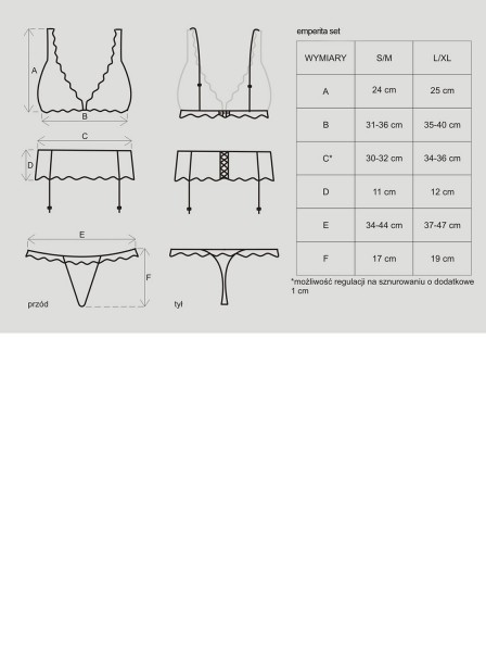 Maße Dessous Set Obsessive 0163