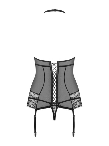 Schwarze Strapscorsage Obsessive 0136