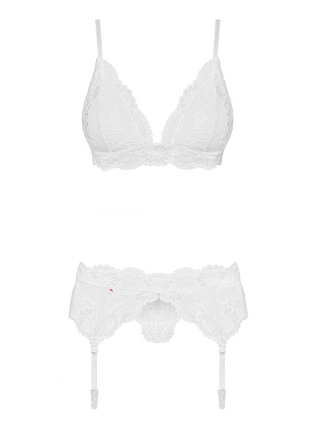 Spitzen Dessous Set weiß Obsessive 0184